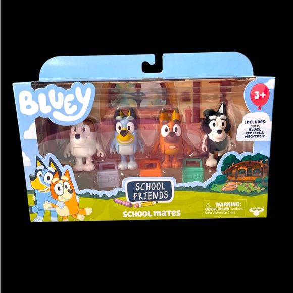 Bluey School Mates NIB- Bluey, Pretzel, Jack, Mackenzie - Picture 1 of 2